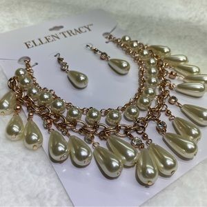 Ellen Tracy Pearl necklace set